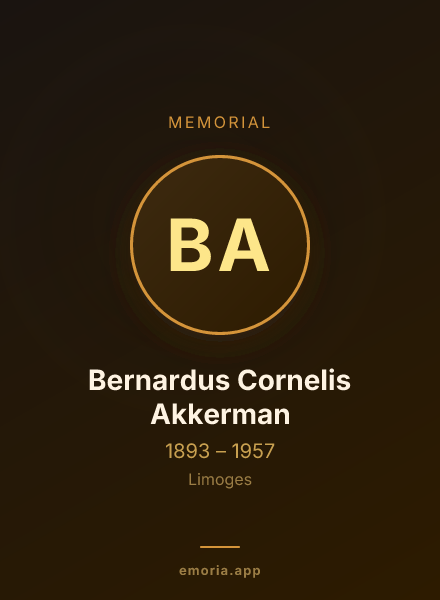 Memorial portrait of Bernardus Cornelis Akkerman