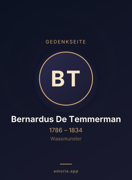 Gedenkportrait von Bernardus De Temmerman