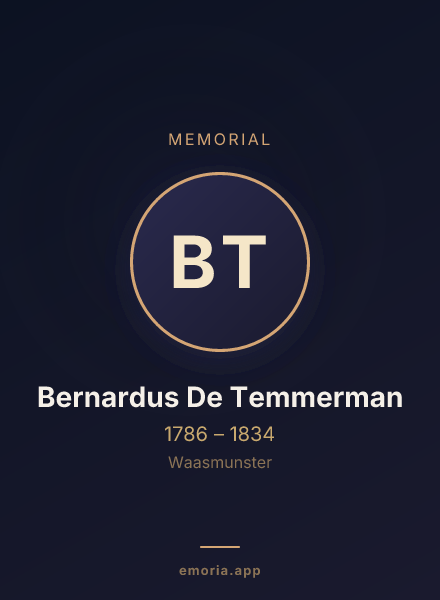 Memorial portrait of Bernardus De Temmerman