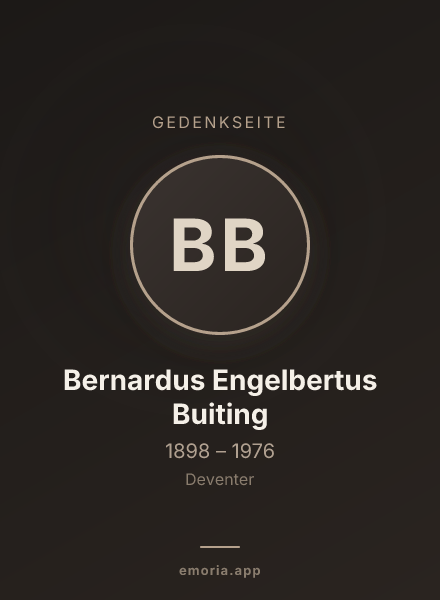 Gedenkportrait von Bernardus Engelbertus Buiting