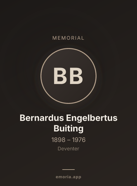 Memorial portrait of Bernardus Engelbertus Buiting