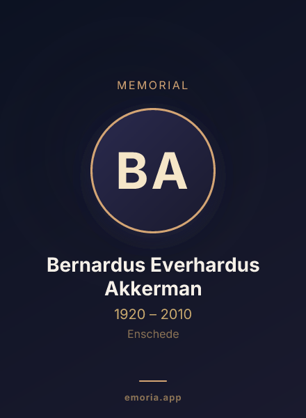 Memorial portrait of Bernardus Everhardus Akkerman