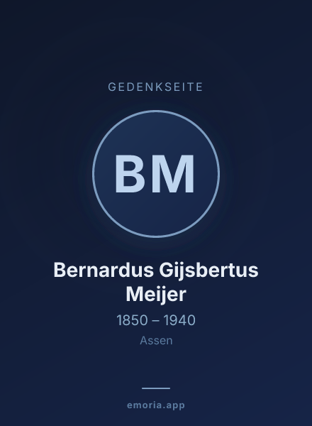 Gedenkportrait von Bernardus Gijsbertus Meijer
