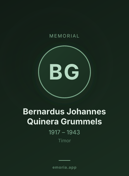 Memorial portrait of Bernardus Johannes Quinera Grummels
