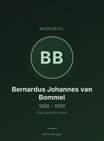 Memorial portrait of Bernardus Johannes van Bommel