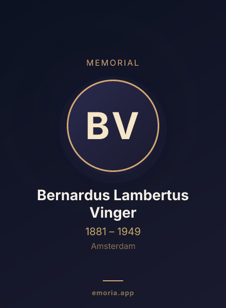 Memorial portrait of Bernardus Lambertus Vinger