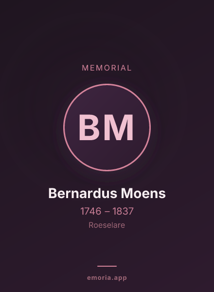 Memorial portrait of Bernardus Moens