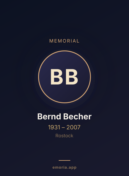 Memorial portrait of Bernd Becher