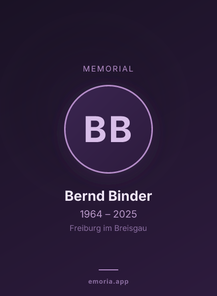 Memorial portrait of Bernd Binder