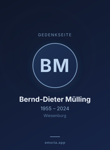 Gedenkportrait von Bernd-Dieter Mülling