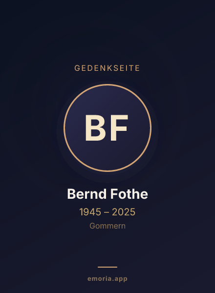 Gedenkportrait von Bernd Fothe