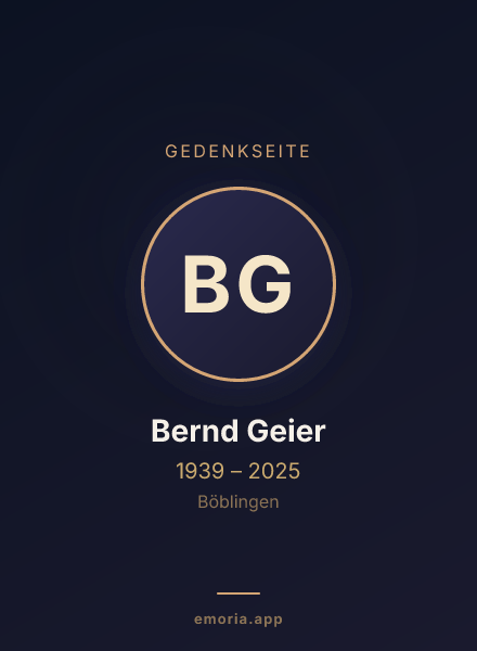 Gedenkportrait von Bernd Geier