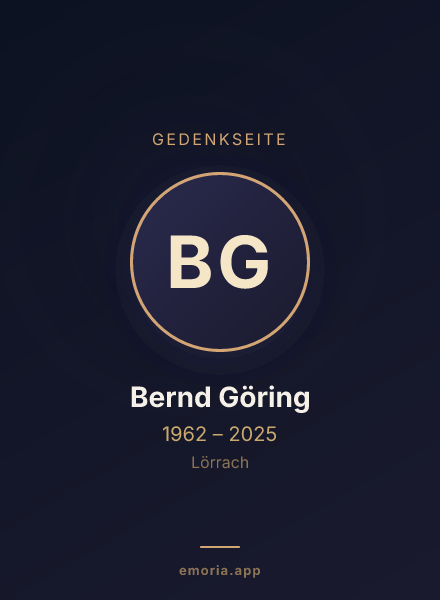 Gedenkportrait von Bernd Göring