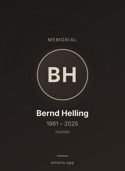 Memorial portrait of Bernd Helling