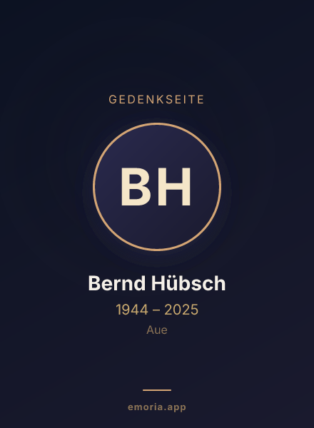 Gedenkportrait von Bernd Hübsch