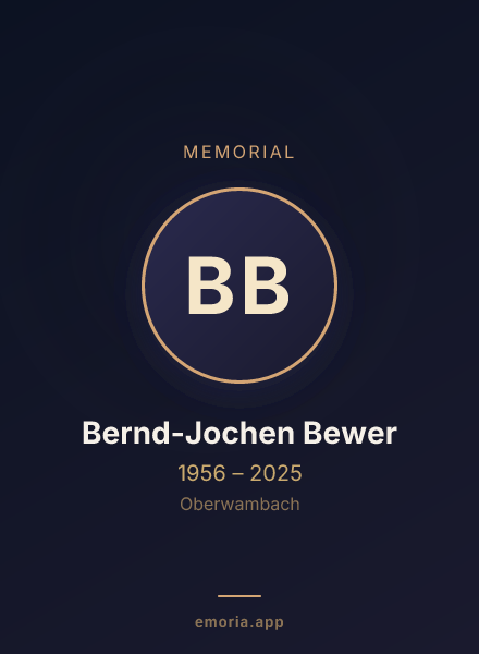 Memorial portrait of Bernd-Jochen Bewer