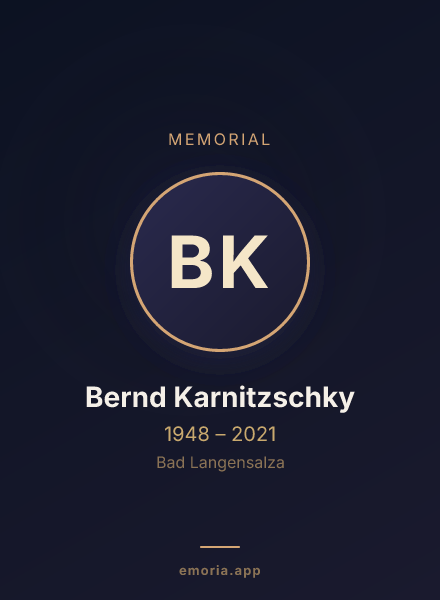 Memorial portrait of Bernd Karnitzschky