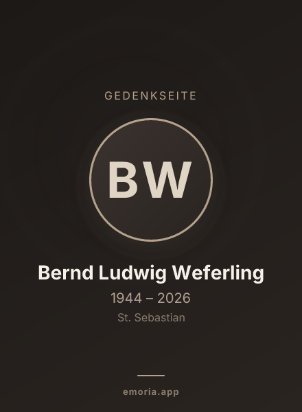 Gedenkportrait von Bernd Ludwig Weferling