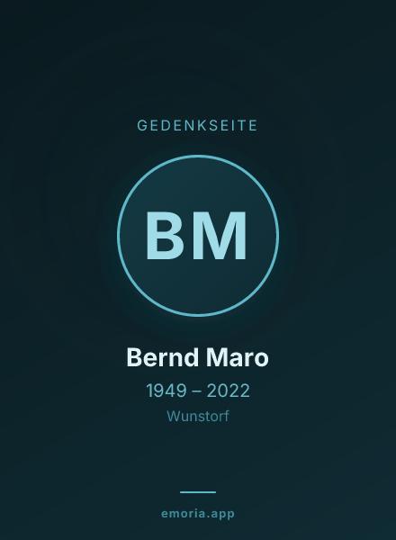 Gedenkportrait von Bernd Maro