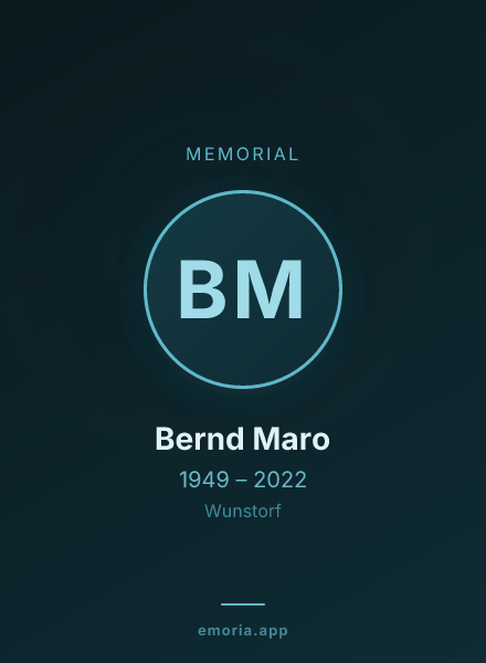 Memorial portrait of Bernd Maro