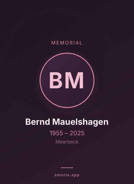 Memorial portrait of Bernd Mauelshagen