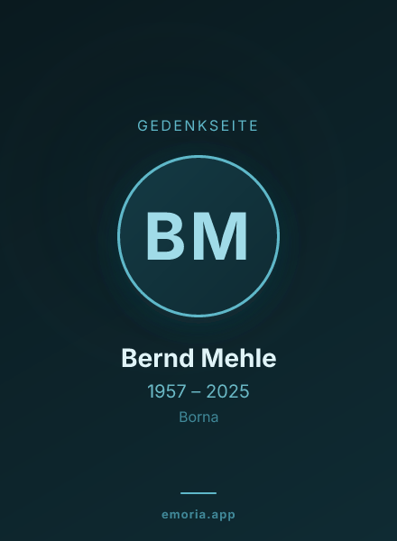 Gedenkportrait von Bernd Mehle