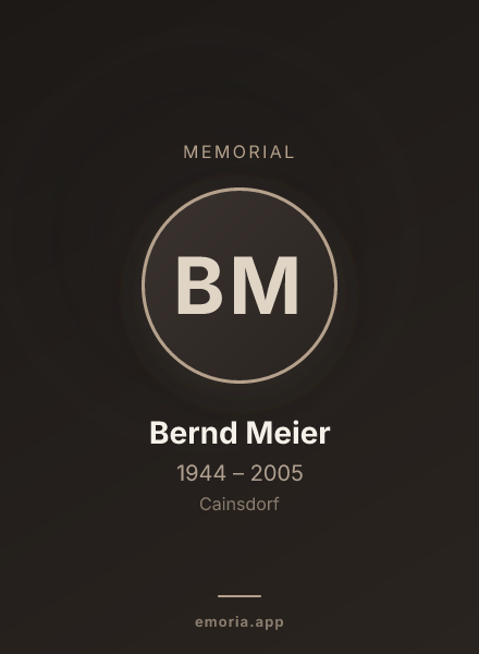 Memorial portrait of Bernd Meier
