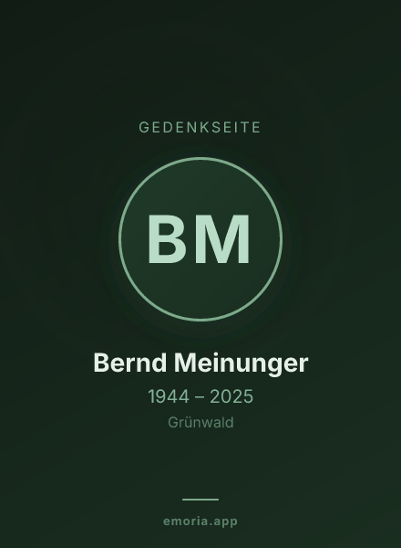 Gedenkportrait von Bernd Meinunger