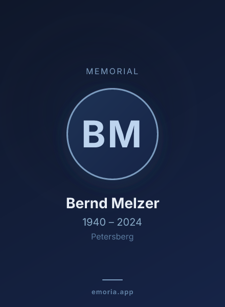 Memorial portrait of Bernd Melzer