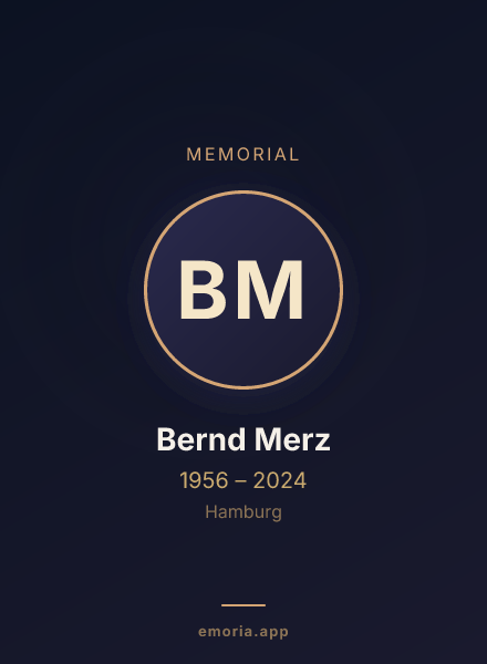 Memorial portrait of Bernd Merz