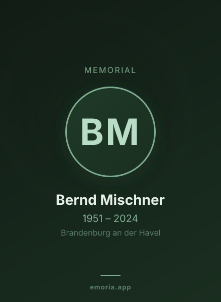 Memorial portrait of Bernd Mischner