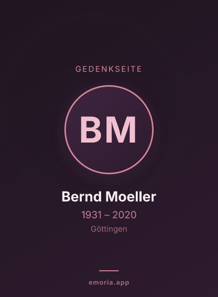 Gedenkportrait von Bernd Moeller