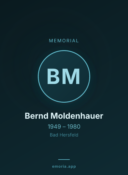 Memorial portrait of Bernd Moldenhauer