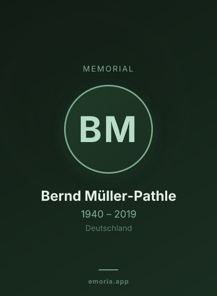 Memorial portrait of Bernd Müller-Pathle