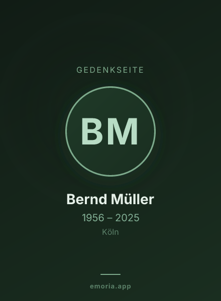 Gedenkportrait von Bernd Müller