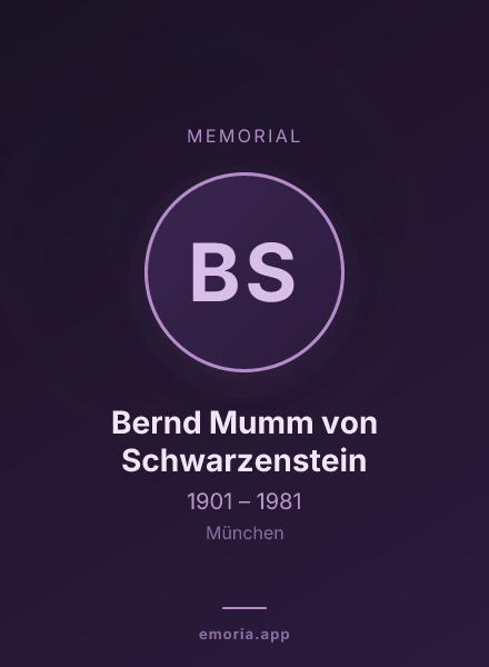 Memorial portrait of Bernd Mumm von Schwarzenstein
