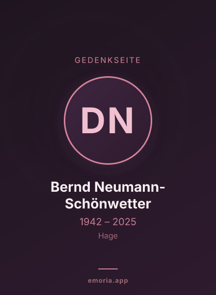 Gedenkportrait von Dr. med. Bernd Neumann-Schönwetter