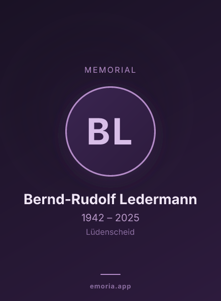 Memorial portrait of Bernd-Rudolf Ledermann