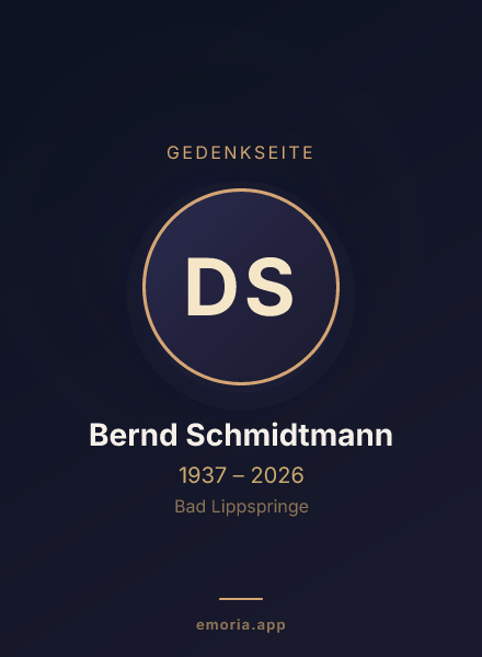 Gedenkportrait von Dr. Bernd Schmidtmann