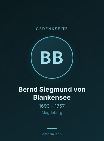 Gedenkportrait von Bernd Siegmund von Blankensee