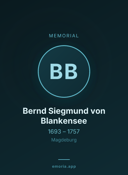 Memorial portrait of Bernd Siegmund von Blankensee