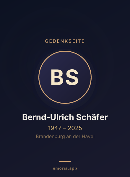 Gedenkportrait von Bernd-Ulrich Schäfer
