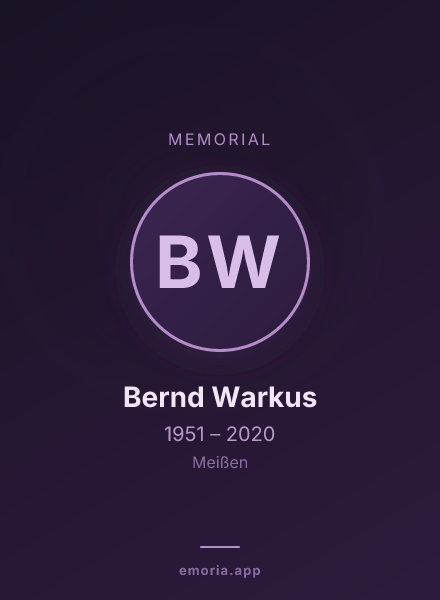 Memorial portrait of Bernd Warkus