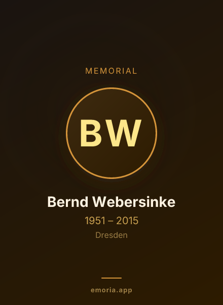 Memorial portrait of Bernd Webersinke