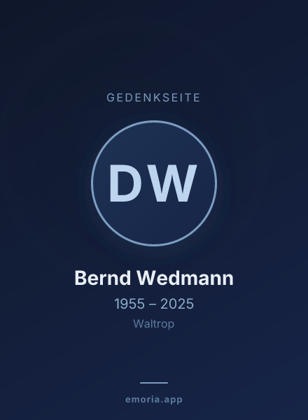 Gedenkportrait von Dr. Bernd Wedmann