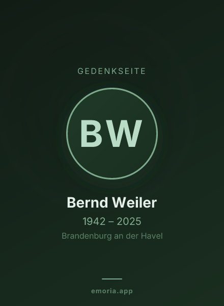 Gedenkportrait von Bernd Weiler