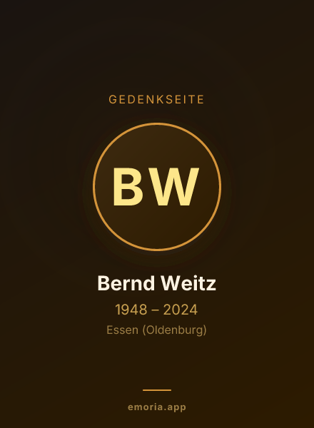 Gedenkportrait von Bernd Weitz
