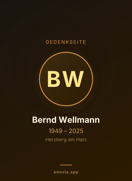 Gedenkportrait von Bernd Wellmann