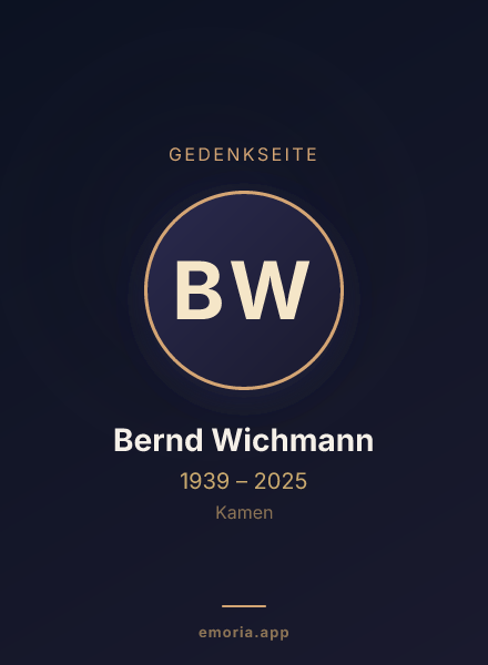 Gedenkportrait von Bernd Wichmann