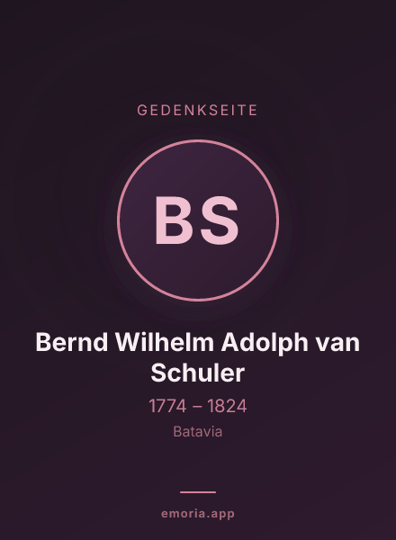 Gedenkportrait von Bernd Wilhelm Adolph van Schuler